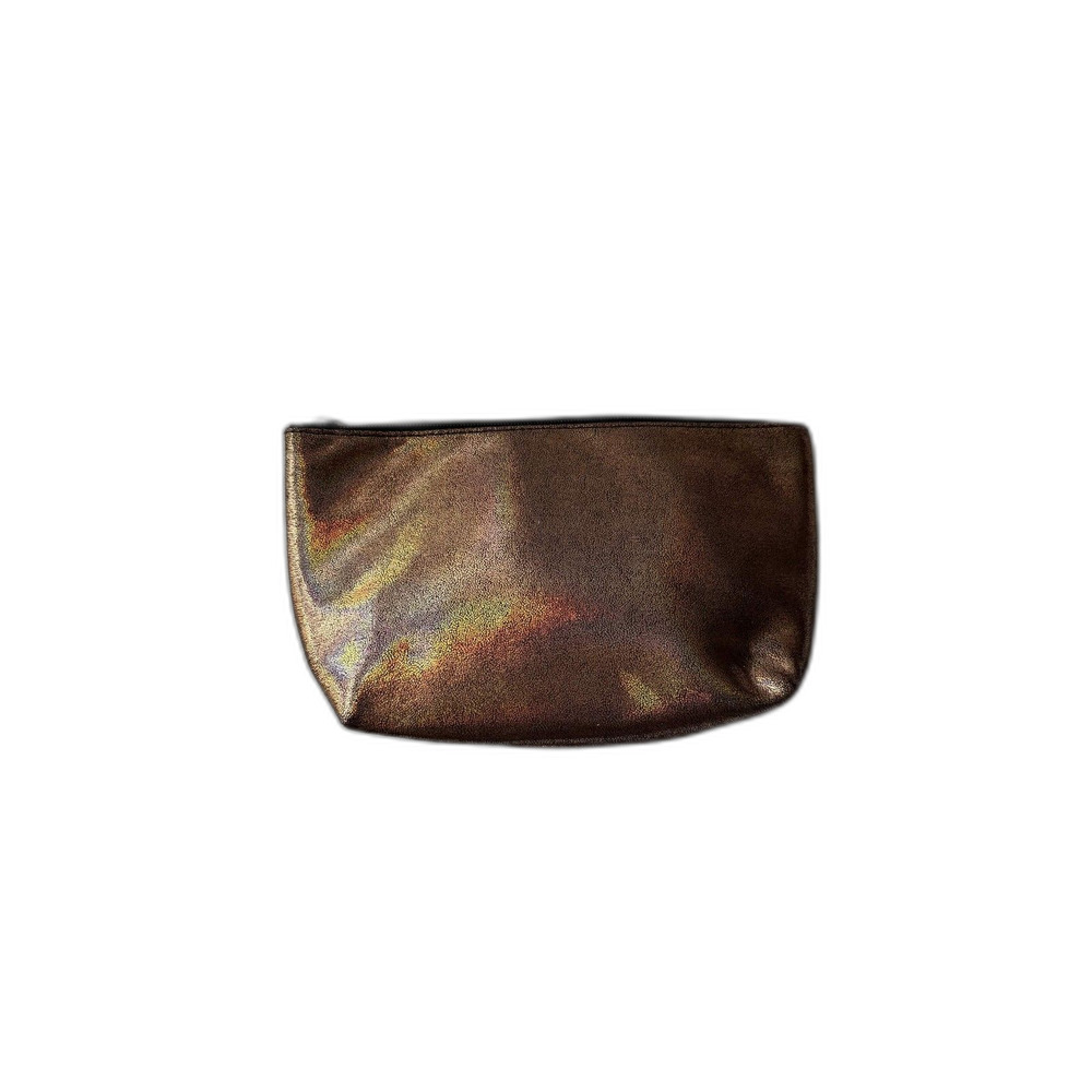 bronze glitter / iridescent makeup cosmetics bag